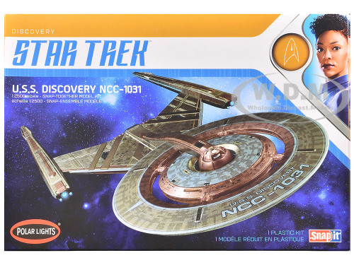 Skill 2 Snap Model Kit U S S Discovery NCC 1031 Spacecraft Star Trek Discovery 2017 2024 TV Series 1/2500 Scale Model Polar Lights POL961M