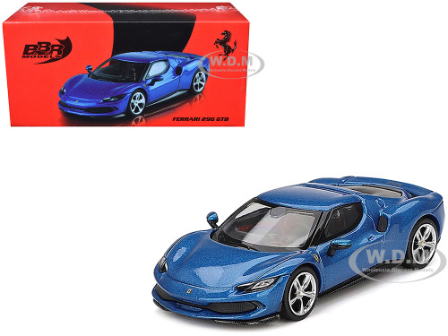 Ferrari 296 GTB Blue Corsa 1/64 Diecast Model Car BBR BBRFER64004