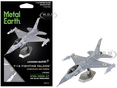 Model Kit Lockheed Martin F 16 Fighting Falcon Aircraft Ukrainian Air Force Moderate Difficulty Steel Model Metal Earth ME1046U