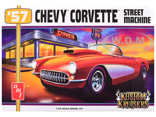 Skill 2 Model Kit 1957 Chevrolet Corvette Street Machine Kustom Kruisers Series 1/25 Scale Model AMT AMT1498