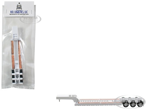 Low Boy Flatbed Trailer White 1/87 (HO) Plastic Model Car HO Logistics HL-487