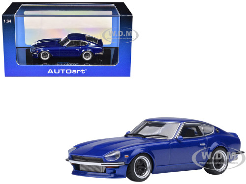 Nissan Fairlady Z RHD Right Hand Drive Akuma No Z Blue Metallic Wangan Midnight Comic #4 Version Manga 1/64 Diecast Model Car Autoart 20686