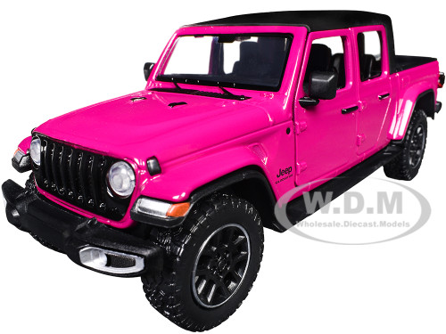 2021 Jeep Gladiator Overland Pickup Truck Purple with Matt Black Top 1/24 1/27 Diecast Model Car Motormax 79366pur