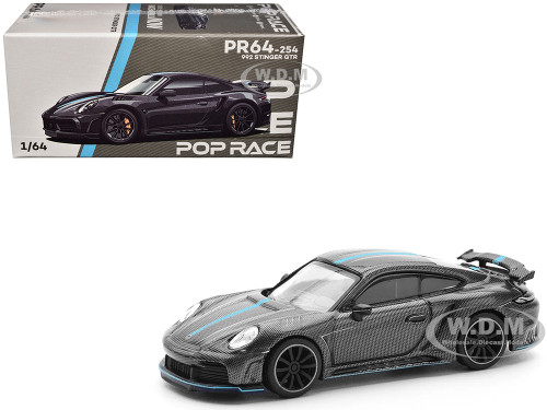 992 Stinger GTR Carbon Edition with Blue Stripe 1/64 Diecast Model Car Pop Race PR640254