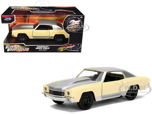 Chevrolet Monte Carlo Cream with Silver Hood and Top The Fast and the Furious Tokyo Drift 2006 Movie Fast & Furious Series 1/32 Diecast Model Car Jada 99516
