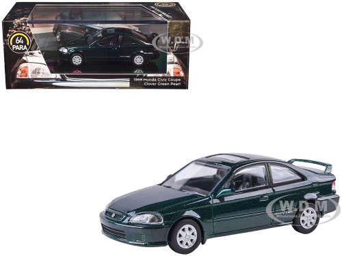 1999 Honda Civic Si EM1 Clover Green Pearl Metallic with Sunroof 1/64 Diecast Model Car Paragon Models PA-55625