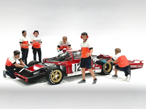 Race Crew 6 piece Figure Set for 1/18 Scale Models American Diorama 19001-19002-19003-19004-19005-19006