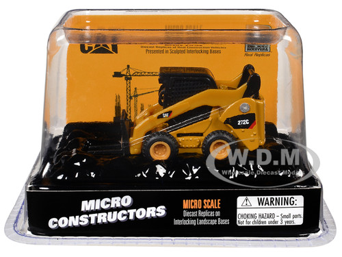 CAT Caterpillar 272C Skid Steer Loader with Pallet Fork Yellow Micro Constructor Series Diecast Model Diecast Masters 85728CS