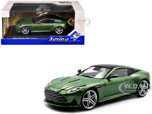2023 Aston Martin DB12 Coupe Iridescent Emerald Metallic with Black Top 1/43 Diecast Model Car Solido S4315702