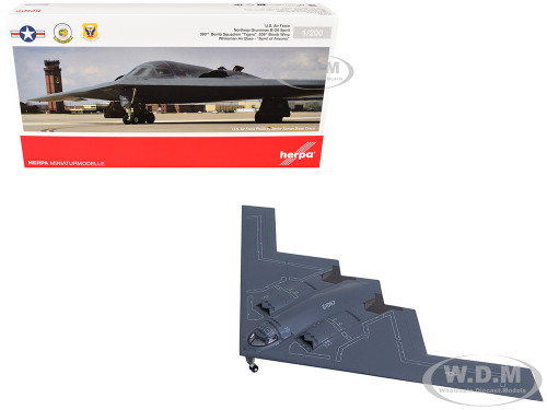 Northrop Grumman B 2A Spirit Stealth Bomber Aircraft Spirit of Arizona 393rd Bomb Squadron Tigers 509th Bomb Wing Whiteman Air Force Base United States Air Force 1/200 Diecast Model Airplane Herpa HE573795