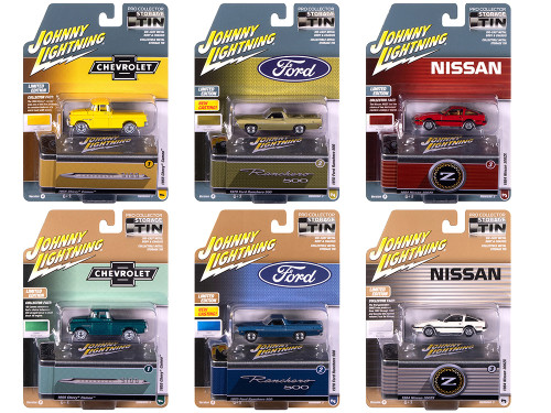 Johnny Lightning Collector s Tin 2025 Set of 6 Cars Release 3 Limited Edition Diecast Model Cars Johnny Lightning JLCT018