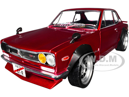 1970 Nissan Skyline C10 Hakosuka RHD Right Hand Drive Red Metallic 1/18 Diecast Model Car Solido S1813002