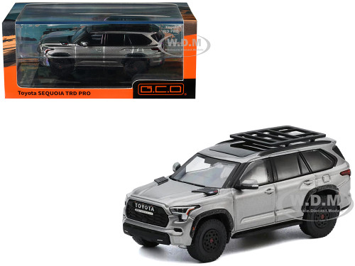 Toyota Sequoia TRD PRO Silver Metallic with Roof Rack 1/64 Diecast Model Car GCD KS-068-569
