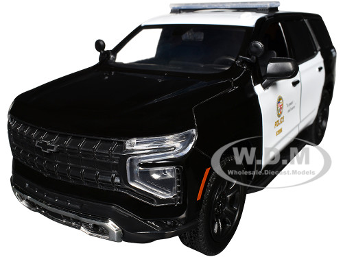 2025 Chevrolet Tahoe Police Pursuit Vehicle Los Angeles Police Department LAPD Black and White Law Enforcement and Public Service Series 1/24 Diecast Model Car Moto2025 Chevrolet Tahoe Police Pursuit Vehicle Los Angeles Police Department LAPD Black and White Law Enforcement and Public Service Series 1/24 Diecast Model Car Motormax 76636rmax 76636