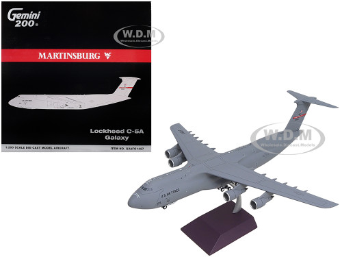 Lockheed C 5A Galaxy Transport Aircraft 68 0222 Martinsburg West Virginia Air National Guard" United States Air Force Gemini 200 Series 1/200 Diecast Model Airplane GeminiJets G2AFO1427
