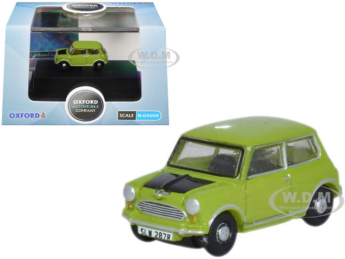 Mini Cooper Lime Green with Matt Black 1/148 (N) Scale Diecast Model Car Oxford Diecast NMN005