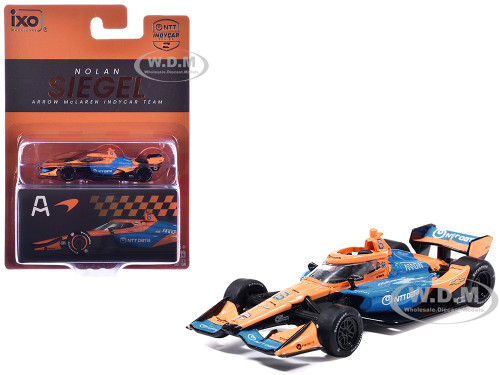 Dallara IndyCar #6 Nolan Siegel NTT Data Arrow McLaren IndyCar Team Road Course Configuration NTT IndyCar Series 2026 1/64 Diecast Model Car IXO Models IND64046