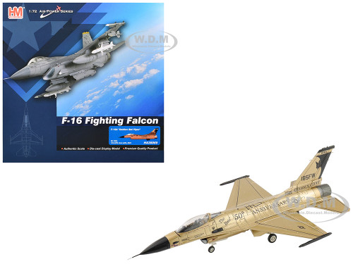 Lockheed F 16A Fighting Falcon Fighter Aircraft 85 1565 Golden Bat Viper 185 ARW Iowa ANG Squadron 50th Anniversary 2022 United States Air Force Air Power Series 1/72 Diecast Model Hobby Master HA38069