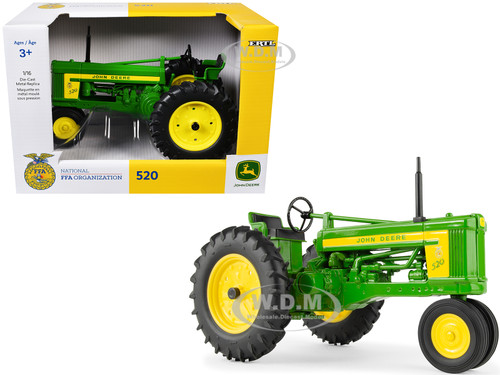 John Deere 520 Tractor National FFA Organization Green  Yellow Stripes 1/16 Diecast Model ERTL TOMY 45912