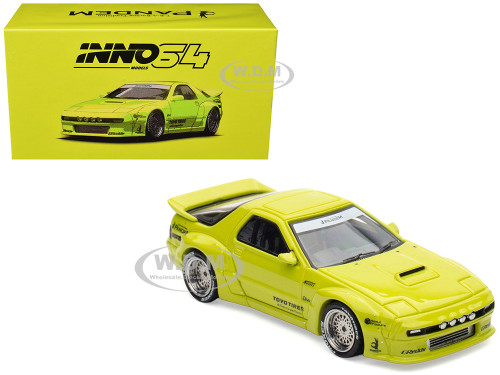 Mazda RX 7 FC3S Pandem Aero RHD Right Hand Drive Lime Green The Model Car Show Malaysia 2025 Event Edition 1/64 Diecast Model Car Inno Models IN64-RX7FCP-TMCS25