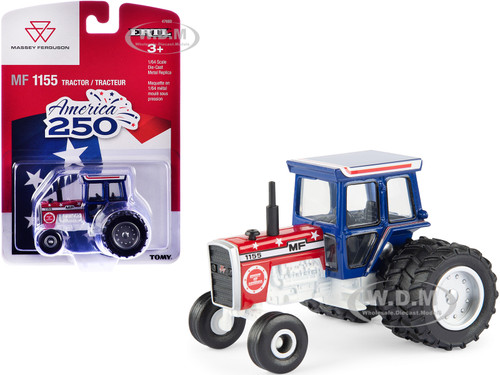 Massey Ferguson 1150 Tractor Dual Wheels America 250 Red Blue 1/64 Diecast Model ERTL TOMY 47660