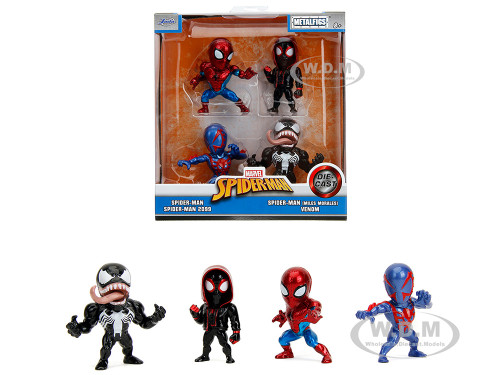 Set of 4 Diecast Figures Spider Man Wave 4 Metalfigs Series Diecast models Jada 34930