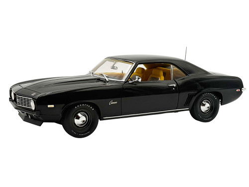 1969 Chevrolet COPO Camaro Tuxedo Black with Yellow Interior Limited Edition to 402 pieces Worldwide 1/18 Diecast Model Car ACME A1805736