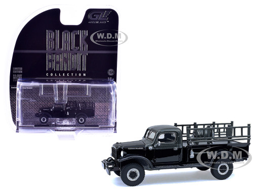 1946 Dodge Power Wagon Fire Truck Black Black Bandit Series 30 1/64 Diecast Model Car Greenlight 28170C