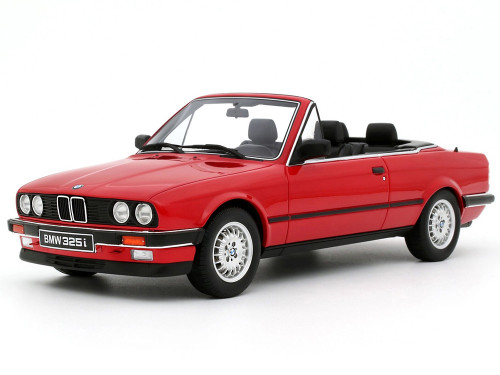 1986 BMW 325i Convertible Bright Red Limited Edition to 2000 pieces Worldwide 1/18 Model Car Otto Mobile OT1194