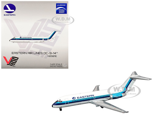 McDonnell Douglas DC 9 14 Commercial Aircraft Eastern Air Lines N8901E White with Blue Stripes 1/400 Diecast Model Airplane V1:400 400010