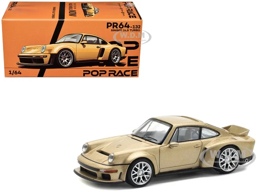Singer DLS Turbo Gold Metallic 1/64 Diecast Model Car Pop Race PR640132