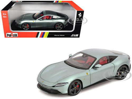 2019 Ferrari Roma Gray Metallic with Pink Interior 1/18 Diecast Model Car Polistil 18FE02042-WB