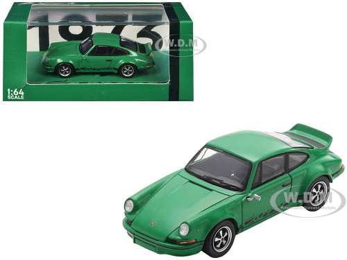 1973 Porsche 911 Carrera RSR 2 8 Green with Black Stripes 1/64 Model Car Spark 64SP007B