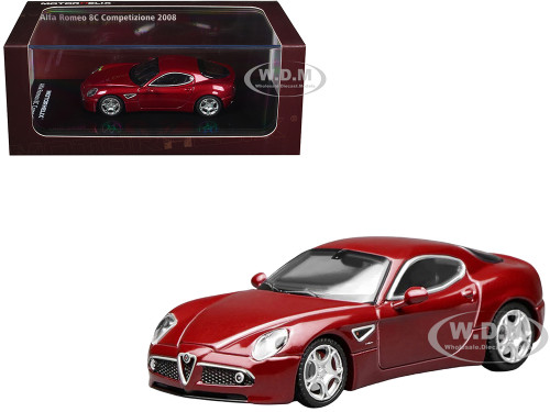 2008 Alfa Romeo 8C Competizione Competition Red Metallic 1/64 Diecast Model Car MotorHelix M69051