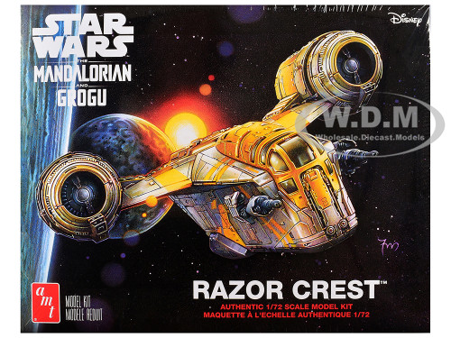 Skill 2 Model Kit Razor Crest Spaceship Star Wars The Mandalorian 1/72 Scale Model AMT AMT1561M