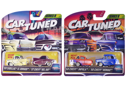 Kustoms Double Pack Series 8 Set of 4 Cars Diecast Model Cars CarTuned 541967-XX5