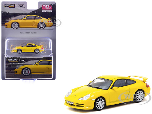 Porsche 911 GT3 996 Yellow Global64 Series 1/64 Diecast Model Tarmac Works T64G-069-YL