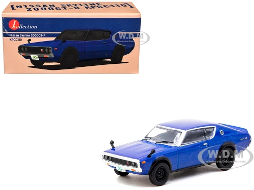 Nissan Skyline 2000GT R KPGC110 RHD Right Hand Drive Blue Metallic J Collection Series 1/64 Diecast Model Tarmac Works 2000GT-R KPGC110