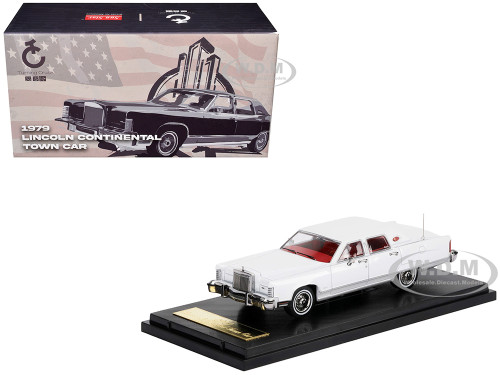1979 Lincoln Continental Town Car White with Red Interior 1/64 Diecast Model Car Sun Star SS-60005