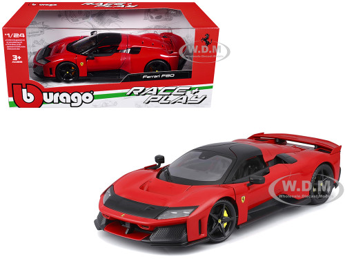 Ferrari F80 Red with Black Top Race Play Series 1/24 Diecast Model Car Bburago 26034RD
