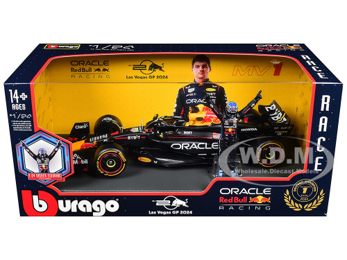 Red Bull Racing RB20 #1 Max Verstappen Oracle Winner Formula One F1 Championship Drivers Champion 2024 with Driver Figure 1/24 Diecast Model Car Bburago 28060MV