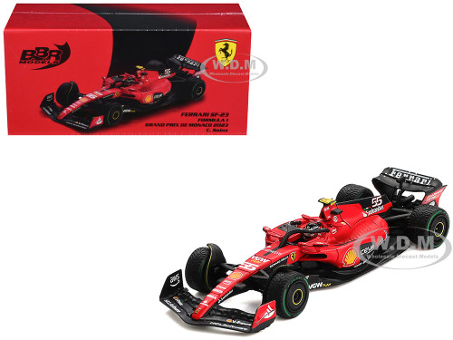Ferrari SF 23 #55 Carlos Sainz Formula One F1 Monaco GP 2023 1/64 Diecast Model Car BBR BBRFER64023