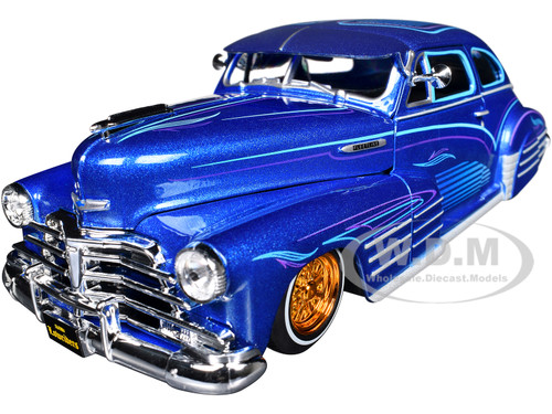 1948 Chevrolet Fleetline Lowrider Blue Metallic with Graphics Maisto Design Series 1/25 Diecast Model Car Maisto 32553BL