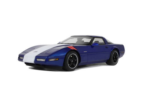 1996 Chevrolet Corvette C4 Grand Sport Blue Metallic with White Stripe 1/18 Model Car GT Spirit GT538