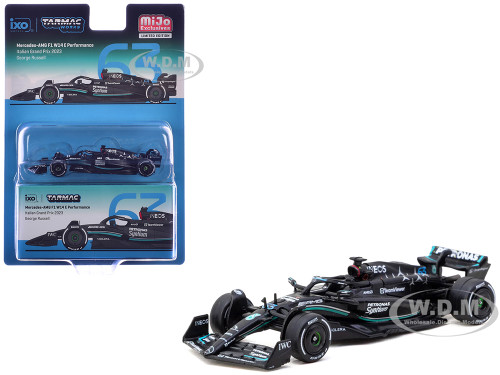 Mercedes AMG F1 W14 E Performance #63 George Russell Formula One F1 Italian GP 2023 Global64 Series 1/64 Diecast Model Car Tarmac Works T64G-F064-GR2