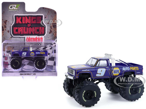 1984 Chevrolet C20 Monster Truck #9 NAPA Blue with Graphics Kings of Crunch Hendrick Motorsports Tribute Special Edition 1/64 Diecast Model Car Greenlight 49180B