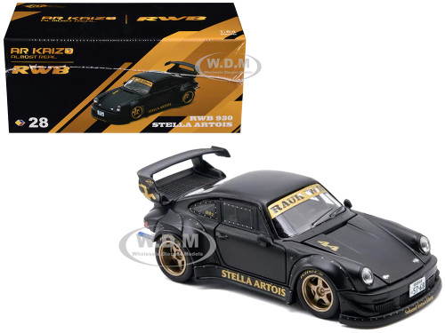 RWB 930 Stella Artois Matt Black 1/64 Diecast Model Car Almost Real 6K0000101