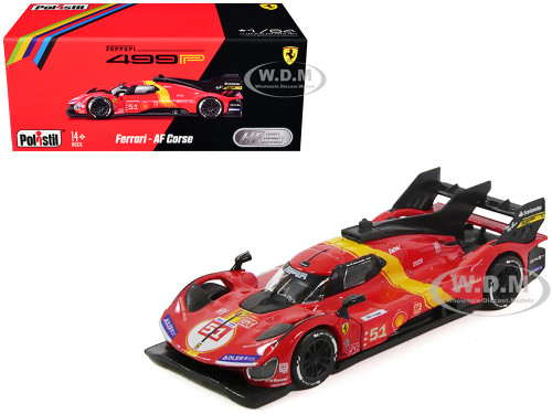 Ferrari 499P #51 James Calado Antonio Giovinazzi Alessandro Pier Guidi Ferrari AF Corse Winner 24 Hours of Le Mans 2023 1/64 Diecast Model Car Polistil 64FE02071