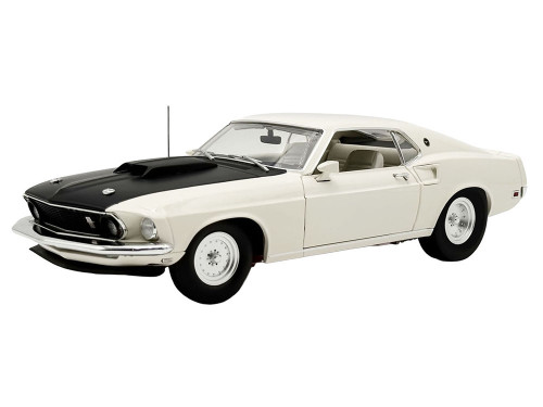 1969 Ford Mustang BOSS 429 KK1201 Prototype Unrestored Barn Find White with Black Hood Limited Edition to 360 pieces Worldwide 1/18 Diecast Model Car ACME A1801891