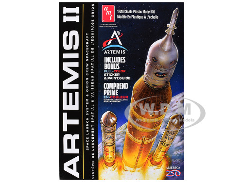 Skill 2 Model Kit NASA Artemis II Space Launch System and Orion Crew Spacecraft 1/200 Scale Model AMT AMT1557M